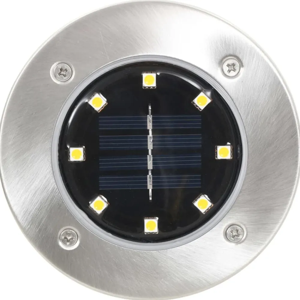 vidaXL Lámparas solares de suelo 8 unidades luces LED blanco cálido Blanco cálido Best