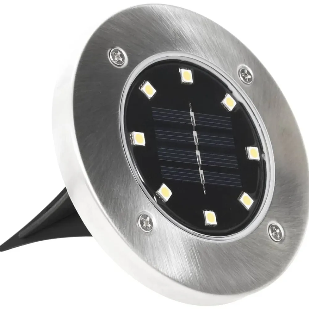 vidaXL Lámparas solares de suelo 8 unidades luces LED blanco cálido Blanco cálido Best