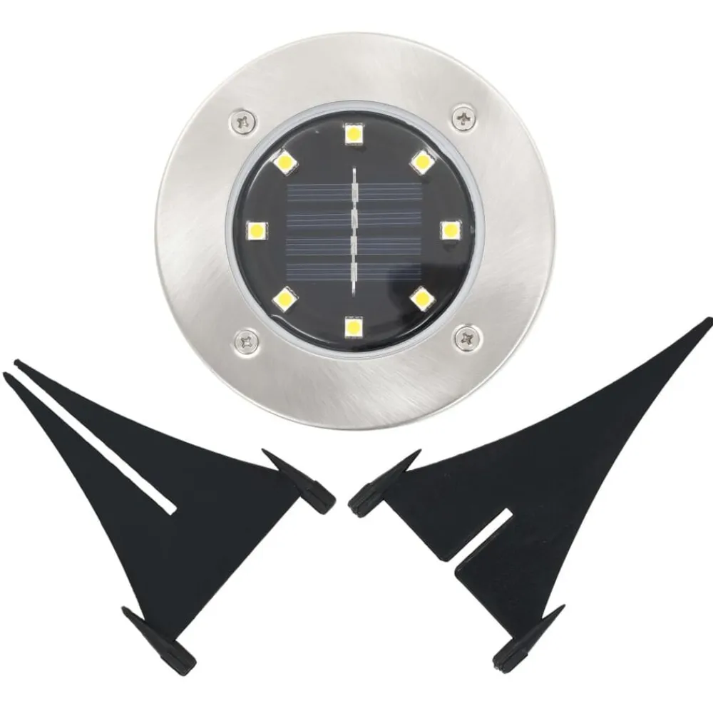 vidaXL Lámparas solares de suelo 8 unidades luces LED blanco cálido Blanco cálido Best