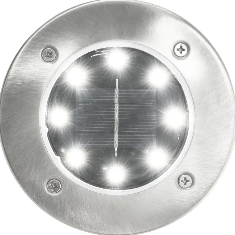 vidaXL Iluminación-Lámparas solares de suelo 8 unidades luces LED