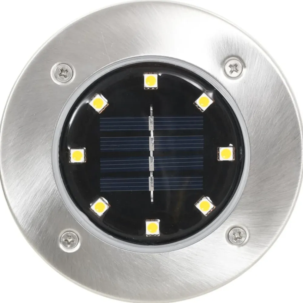 vidaXL Iluminación-Lámparas solares de suelo 8 unidades luces LED