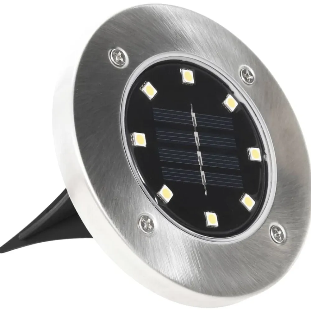 vidaXL Iluminación-Lámparas solares de suelo 8 unidades luces LED