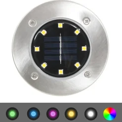 vidaXL Lámparas solares de suelo 8 unidades luces LED color RGB Sale