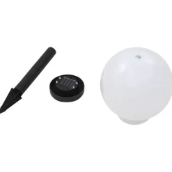 vidaXL Iluminación-Lámparas solares esféricas de exterior 3 uds LED RGB 20 cm