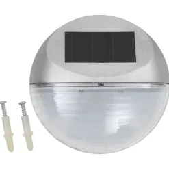 vidaXL Iluminación-Lámparas solares LED de pared exterior 12 uds redondas plateada
