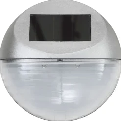 vidaXL Iluminación-Lámparas solares LED de pared exterior 12 uds redondas plateada