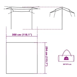 vidaXL Lona de camping impermeable 300x294 cm Azul Outlet
