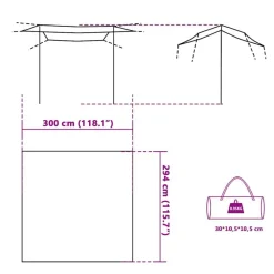 vidaXL Lona de camping impermeable 300x294 cm Azul New