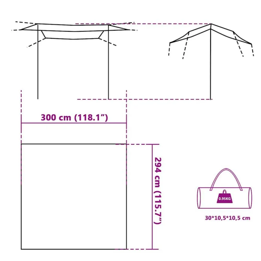 vidaXL Lona de camping impermeable 300x294 cm Azul New