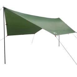 vidaXL Lona de camping impermeable 430x380x210 cm Verde Outlet