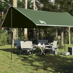 vidaXL Lona de camping impermeable 430x380x210 cm Verde Outlet