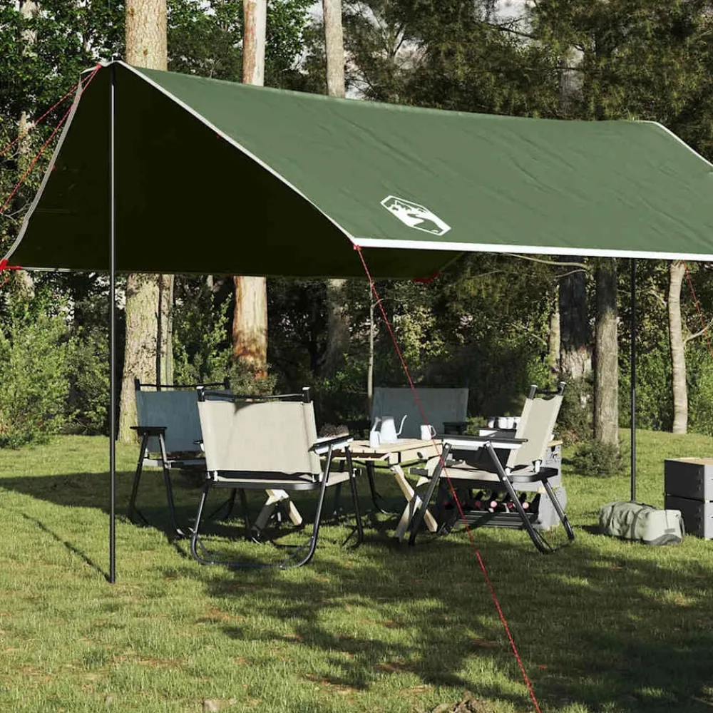 vidaXL Lona de camping impermeable 430x380x210 cm Verde Outlet