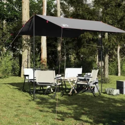 vidaXL Lona de camping impermeable y naranja 300x294 cm Gris Clearance