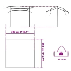 vidaXL Actividades Al Aire Libre-Lona de camping impermeable 300x294 cm