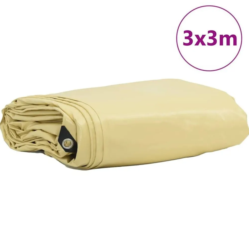 vidaXL Lona 650g / m² 3 x 3 m Lona con recubrimiento de PVC Beige Online