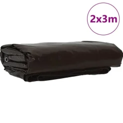 vidaXL Accesorios De Bricolaje-Lona 650g / m² Marrón 2 x 3 m Lona con recubrimiento de PVC