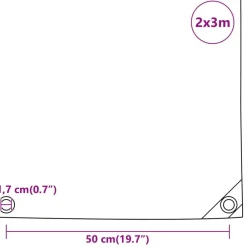 vidaXL Accesorios De Bricolaje-Lona gris 2x3 m 650 g/m²