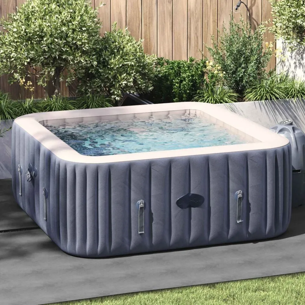 vidaXL Lona para el fondo de la piscina 274 x 274 x 0,1 cm Gris claro Hot