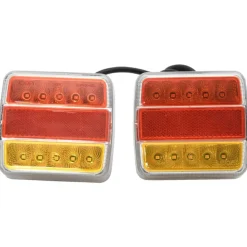 vidaXL Luces de remolque 2 uds bombilla LED roja 10,5x7,5x10 cm 12V
