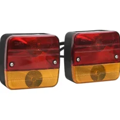 vidaXL Luces de remolque 2 uds bombilla clásica rojo 12 V 10,5x5x9,5cm Discount