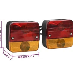 vidaXL Luces de remolque 2 uds bombilla clásica rojo 12 V 10,5x5x9,5cm Discount