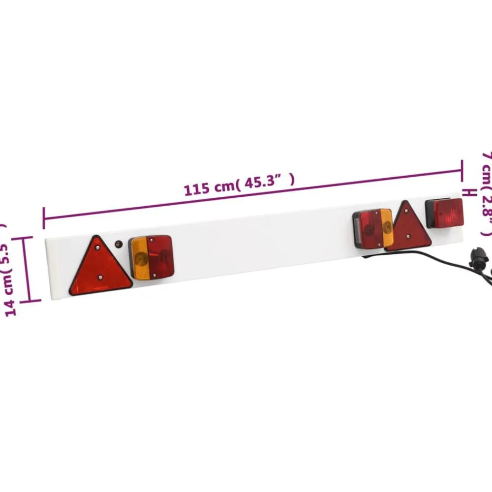 vidaXL Luces de remolque bombilla clásica rojo 12 V 115x7x14 cm Sale