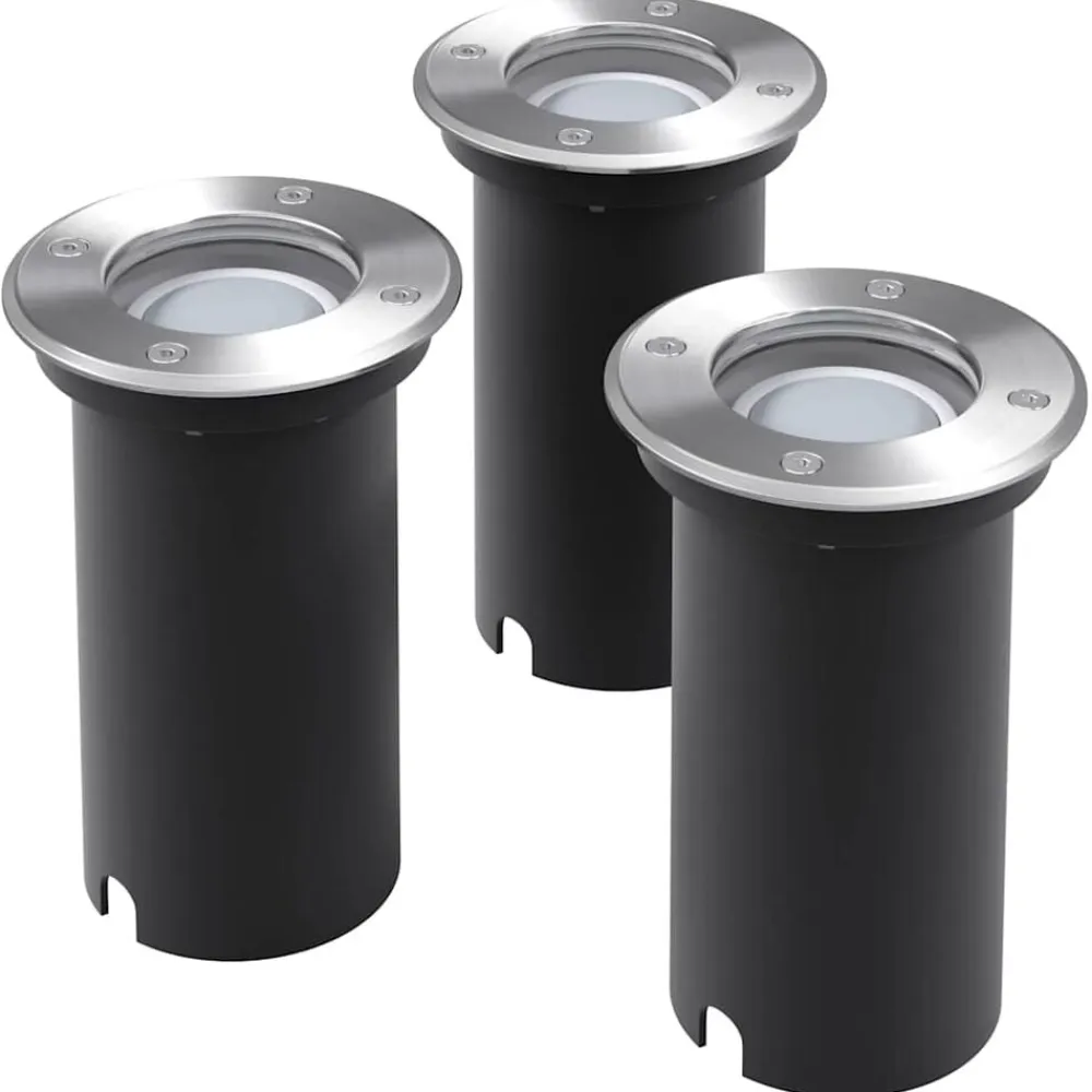 vidaXL Luces de suelo de exterior redondas 3 unidades Best