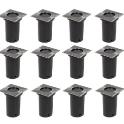 vidaXL Luces de suelo de exterior cuadradas 12 unidades Outlet
