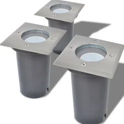 vidaXL Luces de suelo de exterior cuadradas 3 unidades Clearance