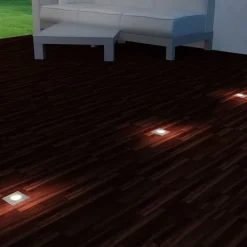 vidaXL Luces de suelo de exterior cuadradas 3 unidades Clearance