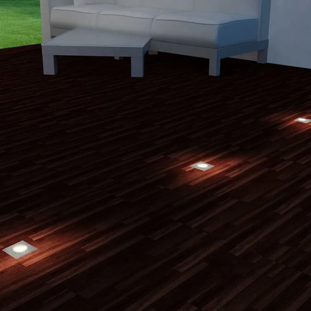 vidaXL Luces de suelo de exterior cuadradas 3 unidades Clearance