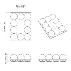 vidaXL Iluminación-Luces Espejo con tiras LED 4,5 x 4,5 x 4,7 cm Plástico