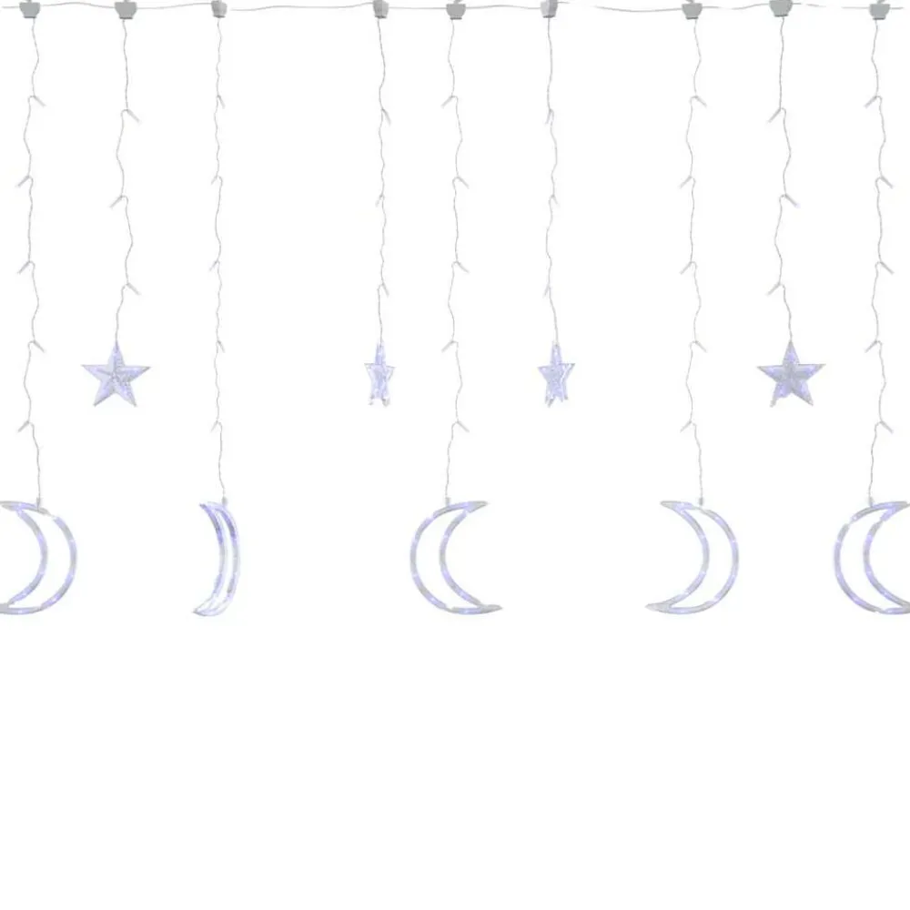vidaXL Luces estrella y luna 138 LEDs con control remoto Azul Best