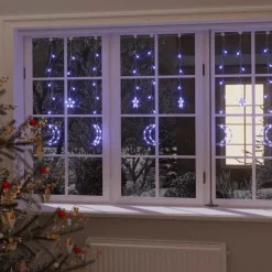 vidaXL Luces estrella y luna 138 LEDs con control remoto Azul Best