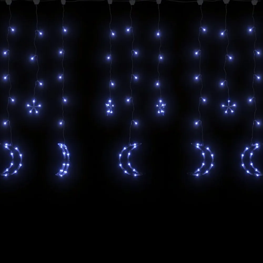 vidaXL Luces estrella y luna 138 LEDs con control remoto Azul Best