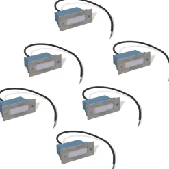 vidaXL Luces LED empotrables para escaleras 6 uds 44x111x56 mm Sale