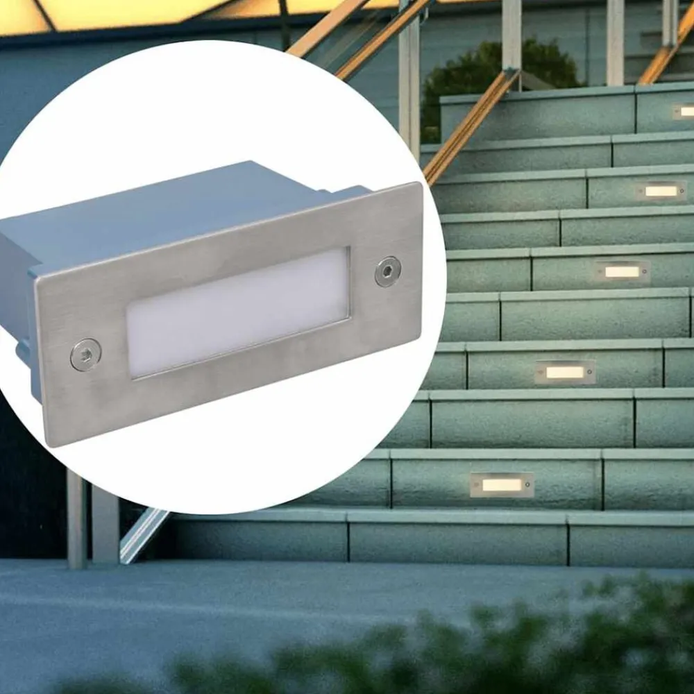 vidaXL Luces LED empotrables para escaleras 6 uds 44x111x56 mm Sale
