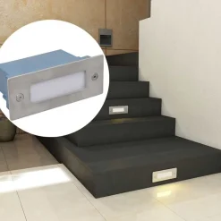 vidaXL Iluminación-Luces LED empotrables para escaleras 12 uds 44x111x56 mm