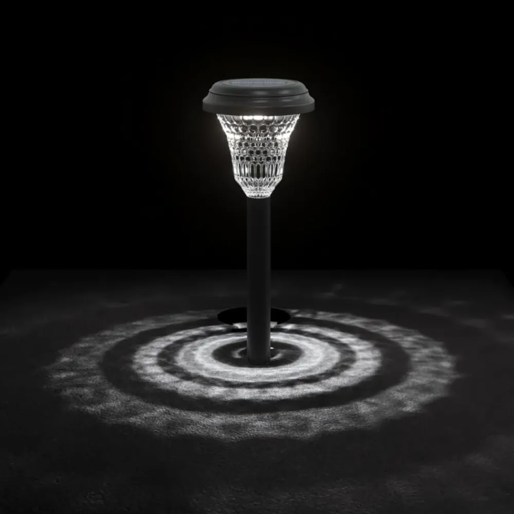 vidaXL Iluminación-Luces solares de camino con picos de tierra 12 uds luz blanca