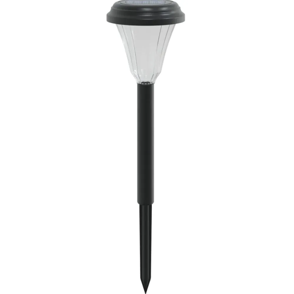 vidaXL Luces solares de camino con picos de tierra 12 uds luz blanca Blanco Outlet