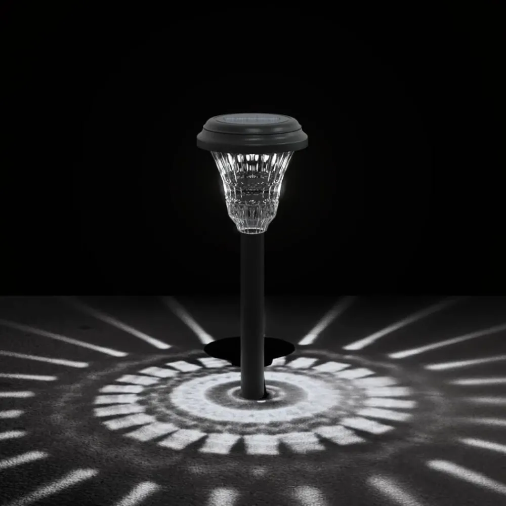 vidaXL Iluminación-Luces solares de camino con picos de tierra 12 uds luz blanca