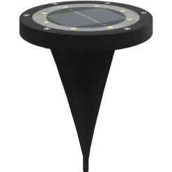 vidaXL Iluminación-Luces solares suelo jardín con pico tierra blanco cálido 12 uds