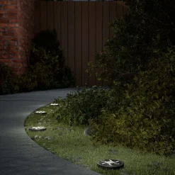 vidaXL Luces solares suelo jardín con picos tierra blanco cálido 4 uds New