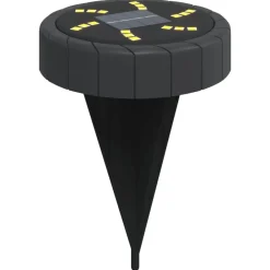 vidaXL Luces solares suelo jardín con picos tierra blanco cálido 4 uds New