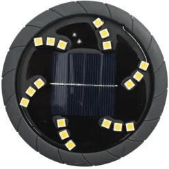 vidaXL Luces solares suelo jardín con picos tierra blanco cálido 4 uds New