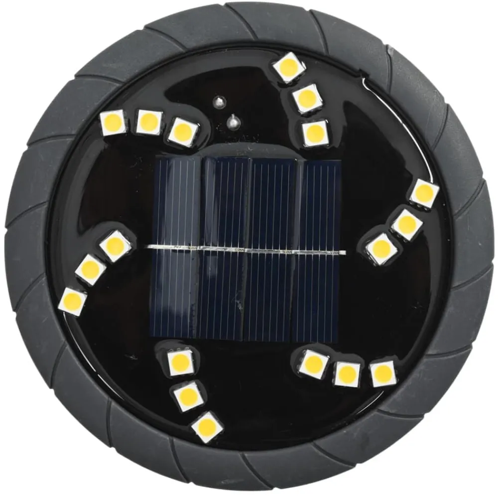 vidaXL Luces solares suelo jardín con picos tierra blanco cálido 4 uds New