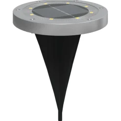 vidaXL Luces solares suelo jardín con picos tierra blanco cálido 4 uds New