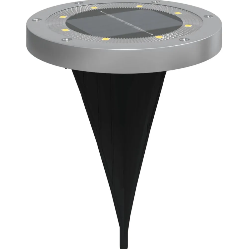 vidaXL Luces solares suelo jardín con picos tierra blanco cálido 4 uds New
