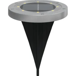 vidaXL Luces solares suelo jardín con picos tierra blanco cálido 4 uds New