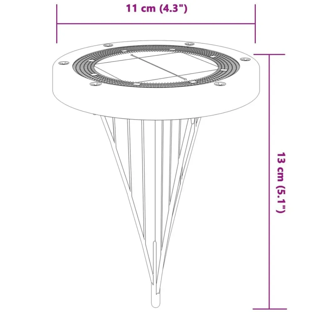 vidaXL Luces solares suelo jardín con picos tierra blanco cálido 4 uds New